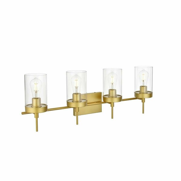 Cling 110 V E26 Four Light Vanity Wall Lamp, Brass CL2952374